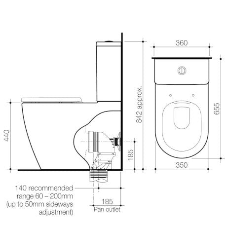 Caroma Urbane II Cleanflush Wall Faced Toilet Suite